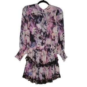 Misa Los Angeles Purple Floral Mini Dress Small